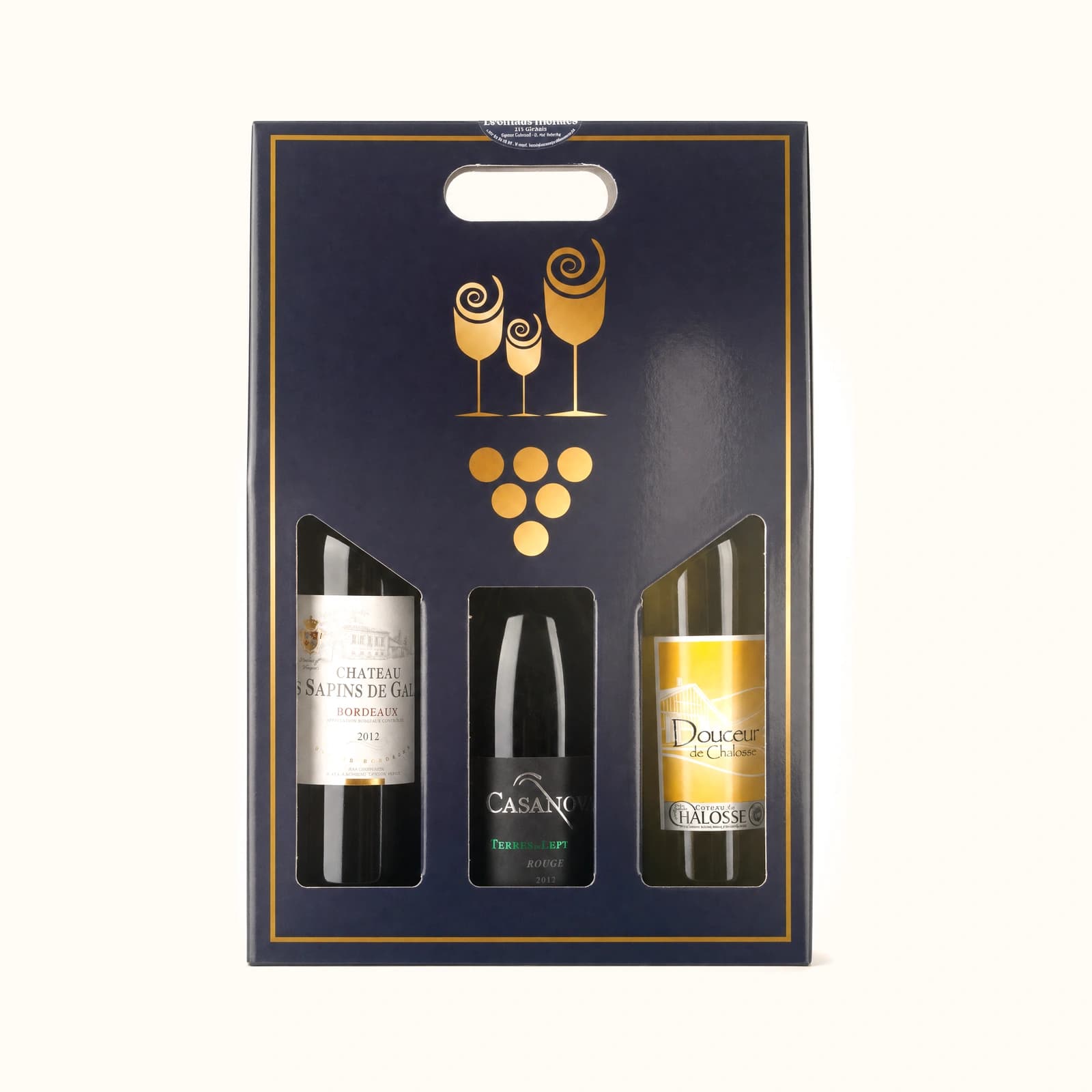 Coffret vide pour 3 bouteilles de vin